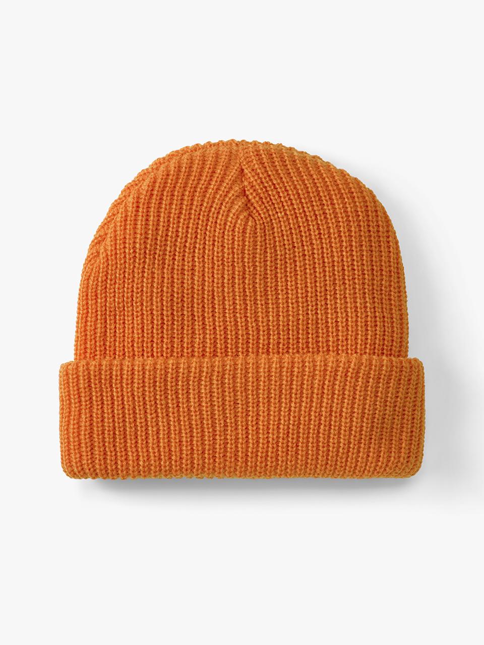 Kids Small Stuff Orange Turn Up Ribbed Knit Beanie 2 sizes