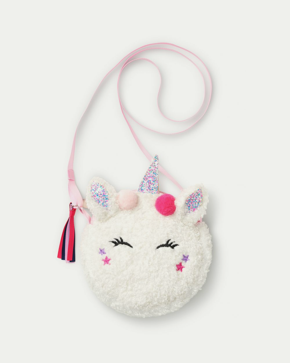 Girls White Fleece Glitter Unicorn Bag Smallstuff Accessories