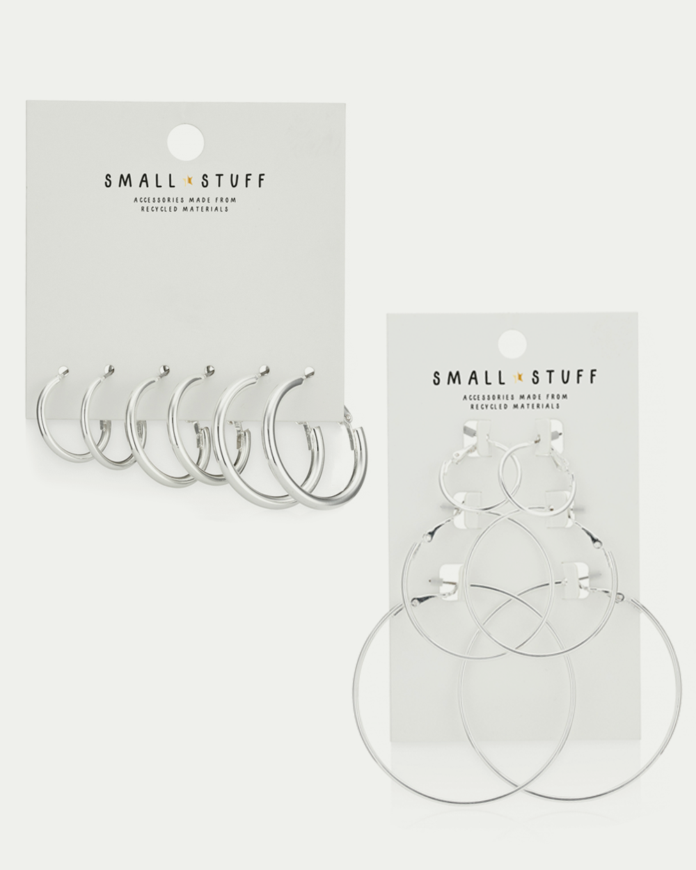 Silver Hoop Earrings 6 Pack