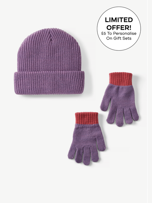 Lilac Beanie & Gloves Gift Set