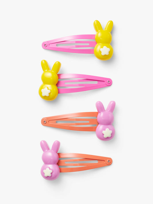 Small Stuff Accessories - Easter Bunny hair clip set in pink, yellow and orange