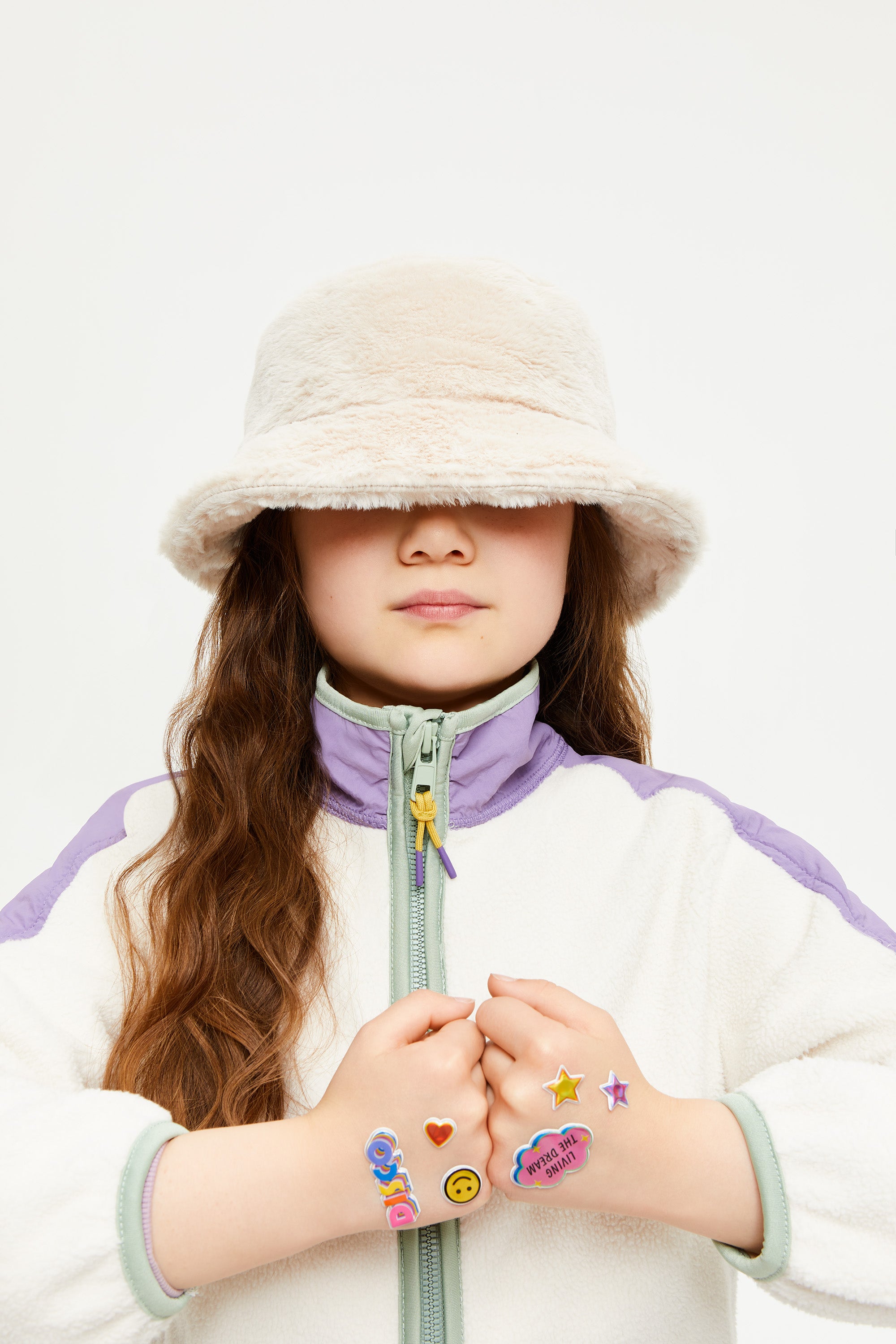 Faux Fur White Bucket Hat