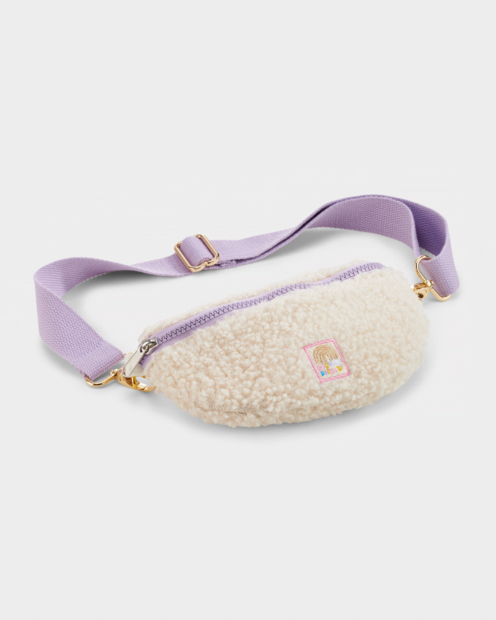 Best Friends Forever borg bum bag with adjustable lilac strap. 