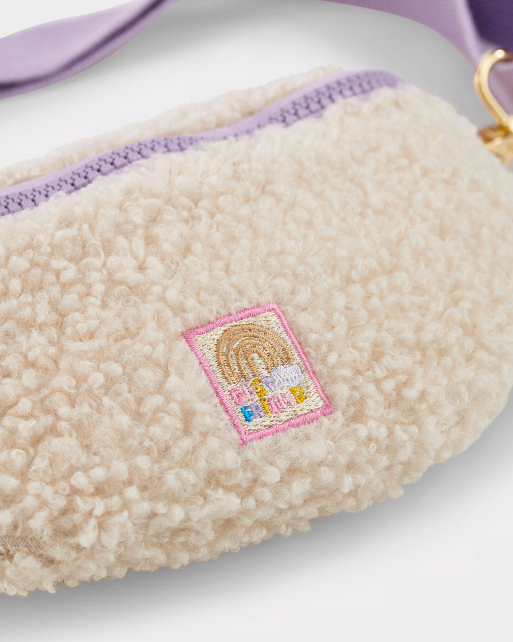 Best Friends Forever borg bum bag with adjustable lilac strap. 