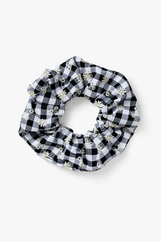 Small Stuff Accessories - Gingham scrunchie in black and white