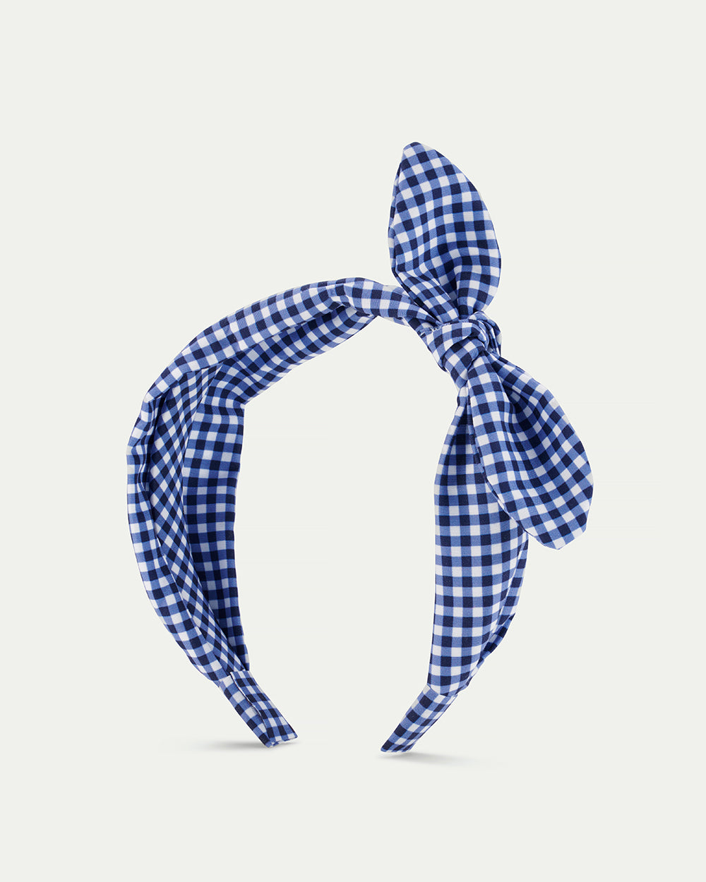 Back to School navy gingham bow headband