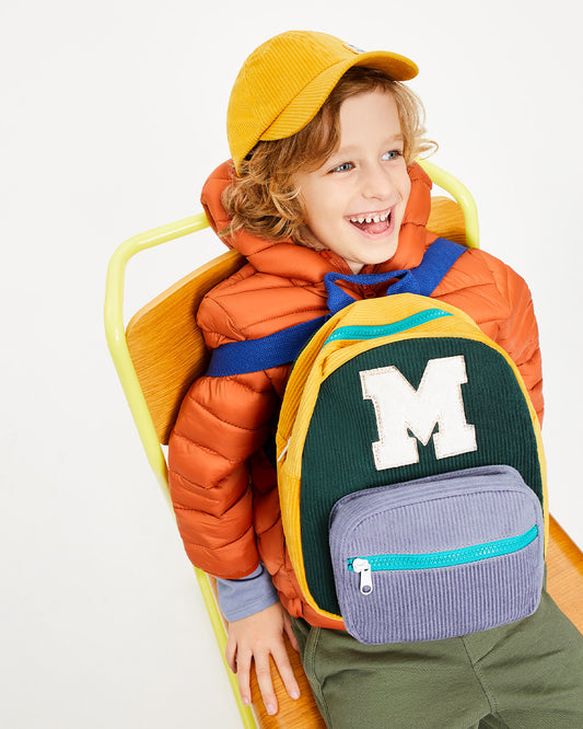 Boys Initial Cord Backpack