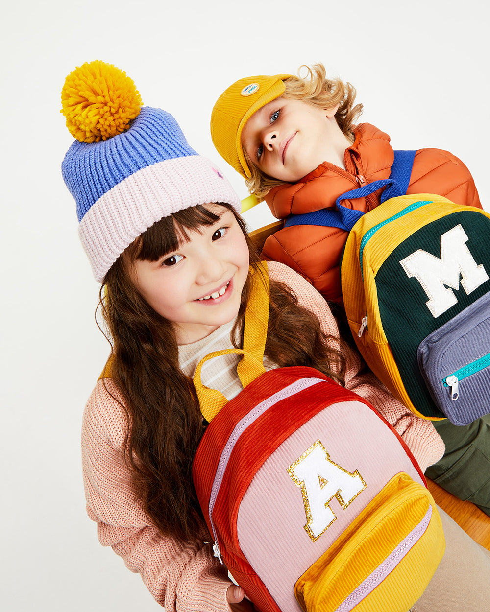 Girls Initial Cord Backpack