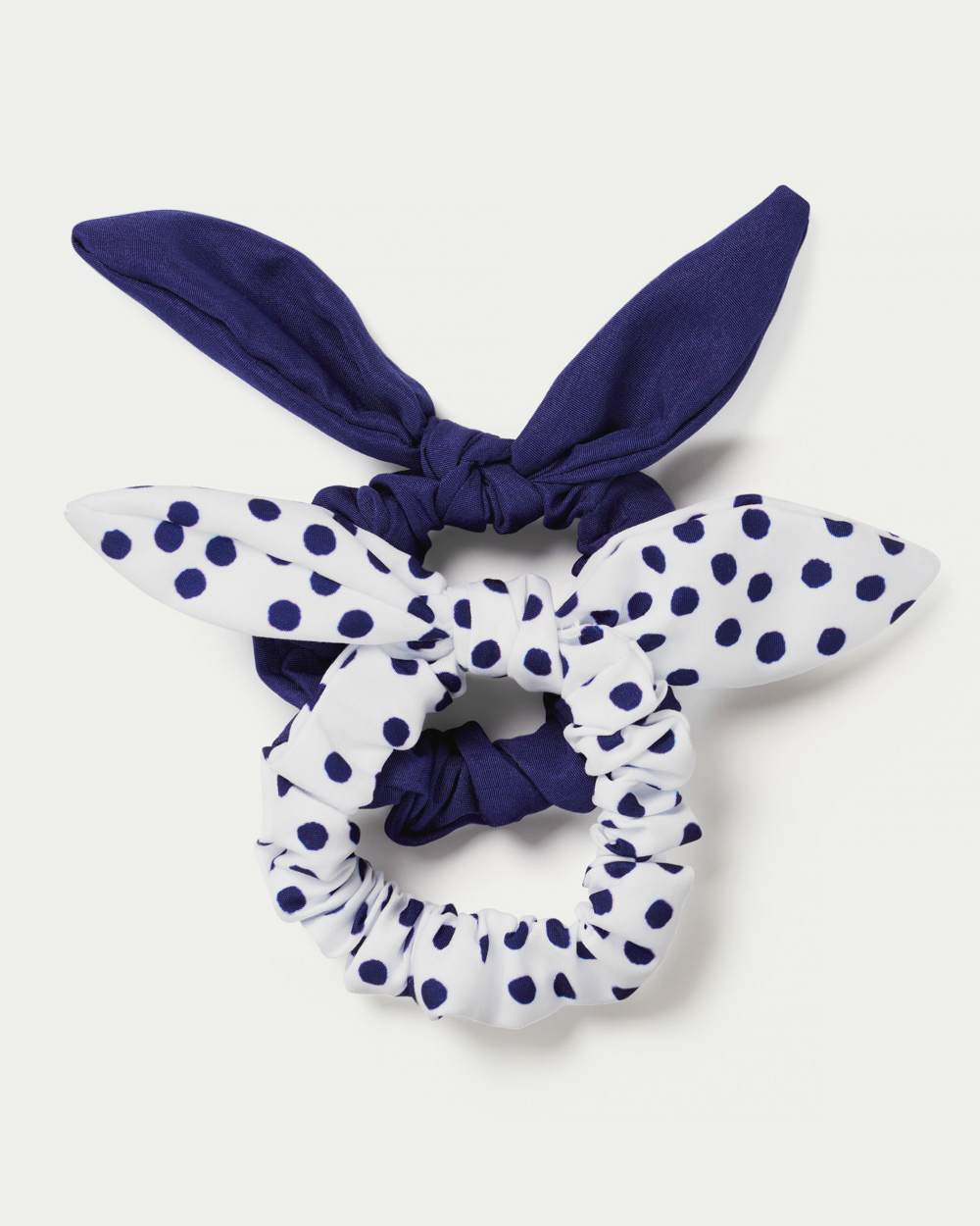 Spot Bow & Plain Bow Scrunchie 2 Pack - Navy - Small Stuff Accessories