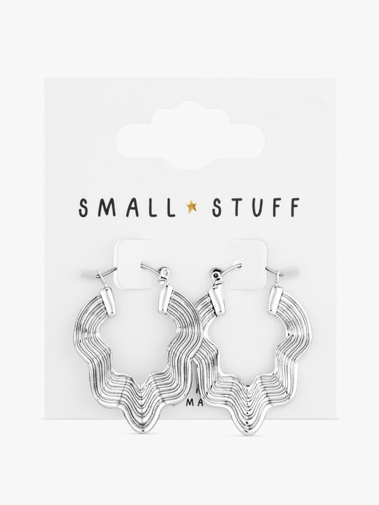 Small Stuff Accessories - Silver wiggle earrings